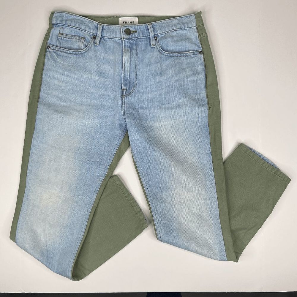 Frame Rigid Denim Le Beau Cargo Mix Pants Women's Canterbury Size 26 - Picture 3 of 11